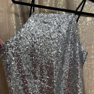 Lulus Silver Sequin High Neck Casmar Mini Dress, Large NWT thumbnail 3