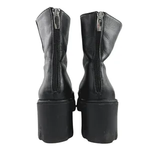 Steve Madden Goucho Women's Black Leather Chunky Block Heel Ankle Boots Size 10 thumbnail 3