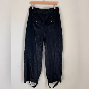 Free People Satin Cargo Pants Wide Leg Gothic Whimsical Sz Medium Baggy thumbnail 6