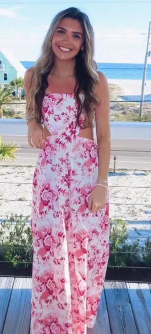 Hello Molly Floral Dress Pink Maxi thumbnail 1