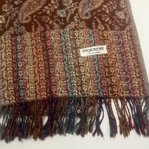 Women Paisley Scarf Pashmina Shawl Wrap Reversible Neck Scarf Stole Fringe 70x27 thumbnail 4