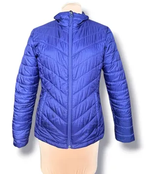 Columbia Omni-Heat Puffer Jacket Womens Medium Purple Quilted Full Zip Coat thumbnail 1