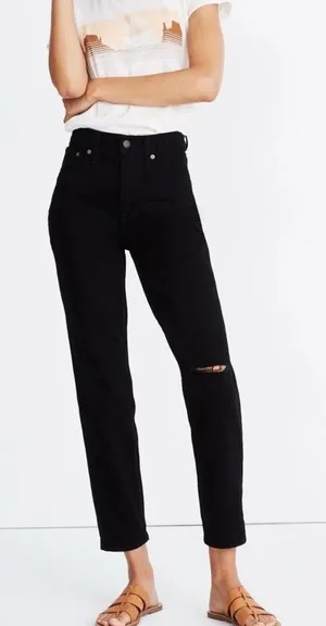 Madewell- The Perfect Vintage Jean Stone Black: Knee-Slit Edition 25 thumbnail 1