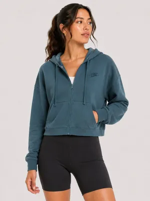 Nike Teal Blue Full-Zip Hoodie Women’s M thumbnail 2