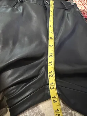 Zara brand women’s jeans Black Faux-Leather Slim Pants - Night Out Glam size 6 thumbnail 8