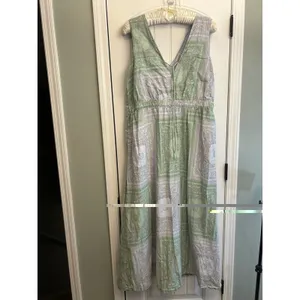 Universal Thread Women’s XL Green Paisley Bandana V Neck Boho Maxi Dress Pockets thumbnail 11