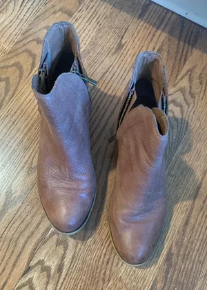 Brown Leather Booties Size 8 thumbnail 3