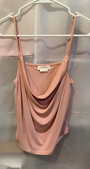 Lovers and Friends Pink Draped Cowl Neck Tank Top XS thumbnail 1