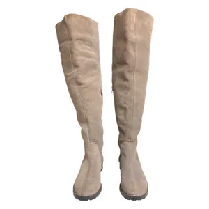 Fabianelli Premium Italian Suede Over-The-Knee Taupe Boots Women's Size 9/9.5 thumbnail 11