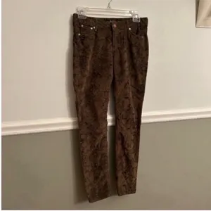 Women’s Zara Brown Black Animal Snake Print Corduroy Pants Jeans Size 2 thumbnail 2