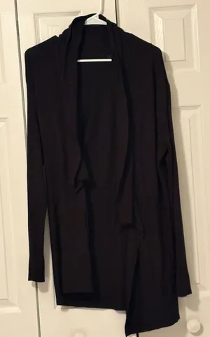 White House Black Market Black Draped Cardigan thumbnail 1