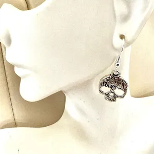 Silver tone skeleton necklace and earrings set Silver thumbnail 7