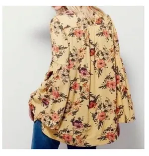 Free people yellow floral blouse thumbnail 2