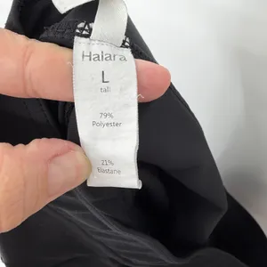 Halara High Waisted Button Front Flare Work Pants Black L Tall Stretch thumbnail 4
