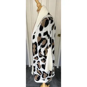Animal Leopard Print Cozy Long Line Cardigan Sweater Soft Comfy‎ thumbnail 6