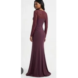 NWT Halara Purple Lace Sleeve Cowl Neck Ruched Midi Dress Size M thumbnail 15