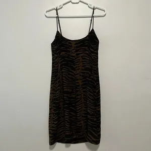 Staud Bell Zebra Print Mini Dress in Black and Brown‎ Spaghetti Strap Size 6 thumbnail 8