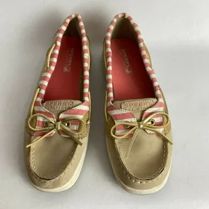 Sperry Top‎ Sider Angelfish Boat Shoes Women 6 Leather Cream Pink Nautical Flats thumbnail 4