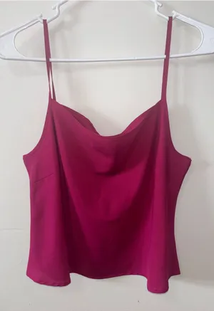 Women's Magenta Cowl Neck Camisole Pink Size M thumbnail 1