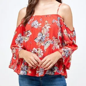 Lulu's‎ Cold Shoulder Floral Top thumbnail 1
