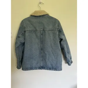 GAP Patch Pocket Sherpa Denim Jacket Chore Coat Barn Style Xs Petite Oversized thumbnail 9