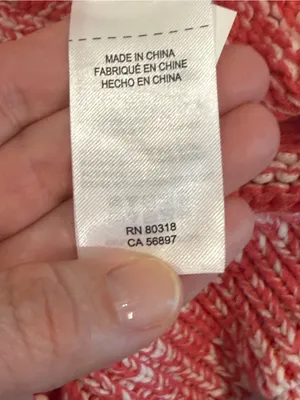 Lucky Brand Red & Cream Marled 100% Cotton Knit Sweater Small thumbnail 8
