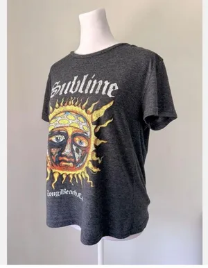 Sublime Long Beach Ca Sz S Tee T-Shirt Top Gray W Print Super Cool thumbnail 3