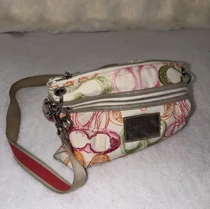 Y2K Coach Scribble Logo Signature Crossbody Handbag Poppy Edition Vintage thumbnail 3