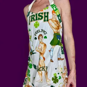 Handmade Irish St. Patrick’s Day Feeling Lucky Hot Men Kitchen Apron thumbnail 8