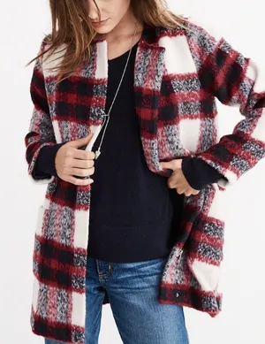 Abercrombie & Fitch Coat Women’s XS Red Plaid Wool Blend Preppy Winter thumbnail 1