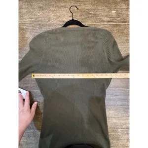 L'Agence Maci Button Duster Cardigan Ribbed Sweater Dress in ivy green Size XL thumbnail 8