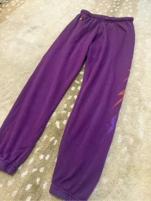 Women's Aviator Nation Lightening Bolt Fade Repeat sweatpants Plum Purple size S thumbnail 5