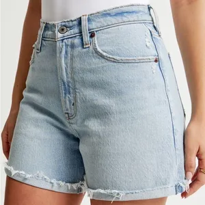 Abercrombie & Fitch Curve Love The Dad Short High Rise Cuff Hem Light Wash 34/18 thumbnail 1