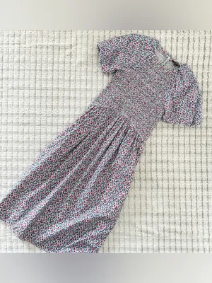 J. Crew Lavender Floral Puff-Sleeve Midi Dress thumbnail 4