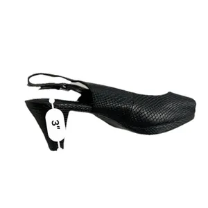 Comfortview Women’s Slingback Heels Open Toe Black Snake Embossed Size 9.5 WIDE thumbnail 5
