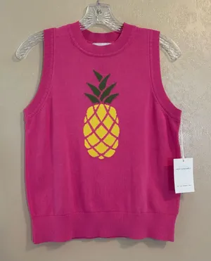 NWT Free Assembly Pineapple Graphic Sweater Shell sz M 8-10 thumbnail 1