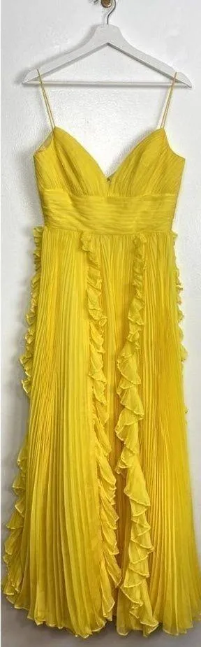 MAC DUGGAL Ruffle Chiffon Gown in Sunshine Size US 6 thumbnail 1