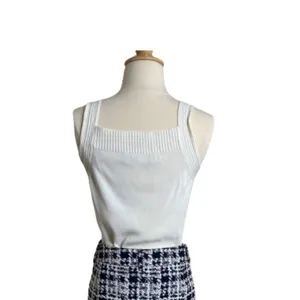 square neck ripped white tank top thumbnail 3