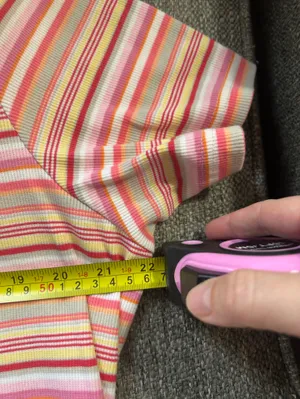 Kohl’s Sonoma for Life Women's Short Sleeve Stripe Tee - Pink & Yellow | Size L thumbnail 5
