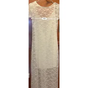 Wild Fable Women's Short Sleeve Maxi Dress, White Lace, Size S NWT thumbnail 4