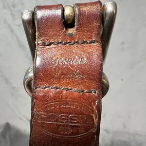 Vintage Fossil Brown Braided Leather Concho Western Belt Womens Small 90s thumbnail 6