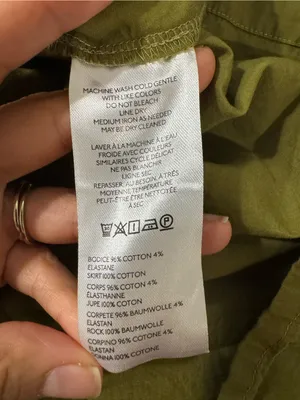 Maeve Anthropologie Ribbed Drop Waist Midi Dress Olive Green Cream Large thumbnail 9