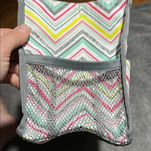 Thirty-One Pink and Yellow Chevron Tote Bag thumbnail 14
