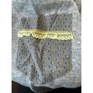 Vintage‎ sweatshirt with collar and flowery pattern pocket on sleeve thumbnail 5