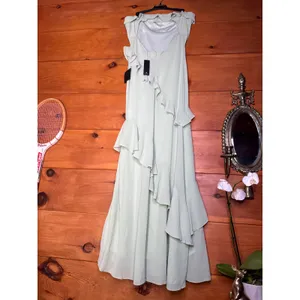 NWT Lulus Dramatic Allure Sage Green Ruffled Cutout Strapless Maxi Dress Sz XL thumbnail 5