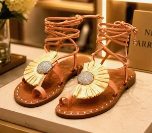 Free People Sunrays Raffia Wrap Sandals Natural size 9 thumbnail 1