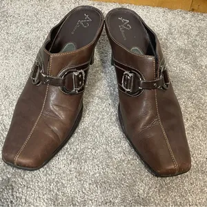 Aerosoles Snapezoid Women's Brown Casual Low block Heel Square‎ Toe Mule size 9M thumbnail 3