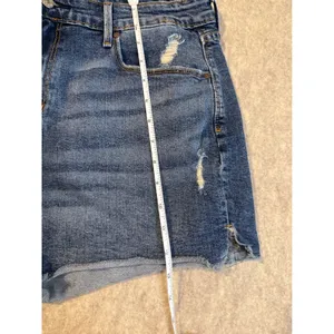 Denizen from Levis Womens High Rise Distressed Denim Shorts Medium Wash Blue thumbnail 8