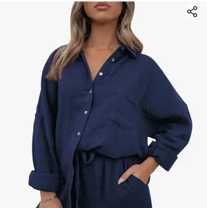 2 piece oversized shorts and shirt size medium in navy super comfortable new wit thumbnail 2