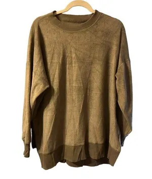 AERIE OLIVE GREEN PLUSH PULLOVER thumbnail 1